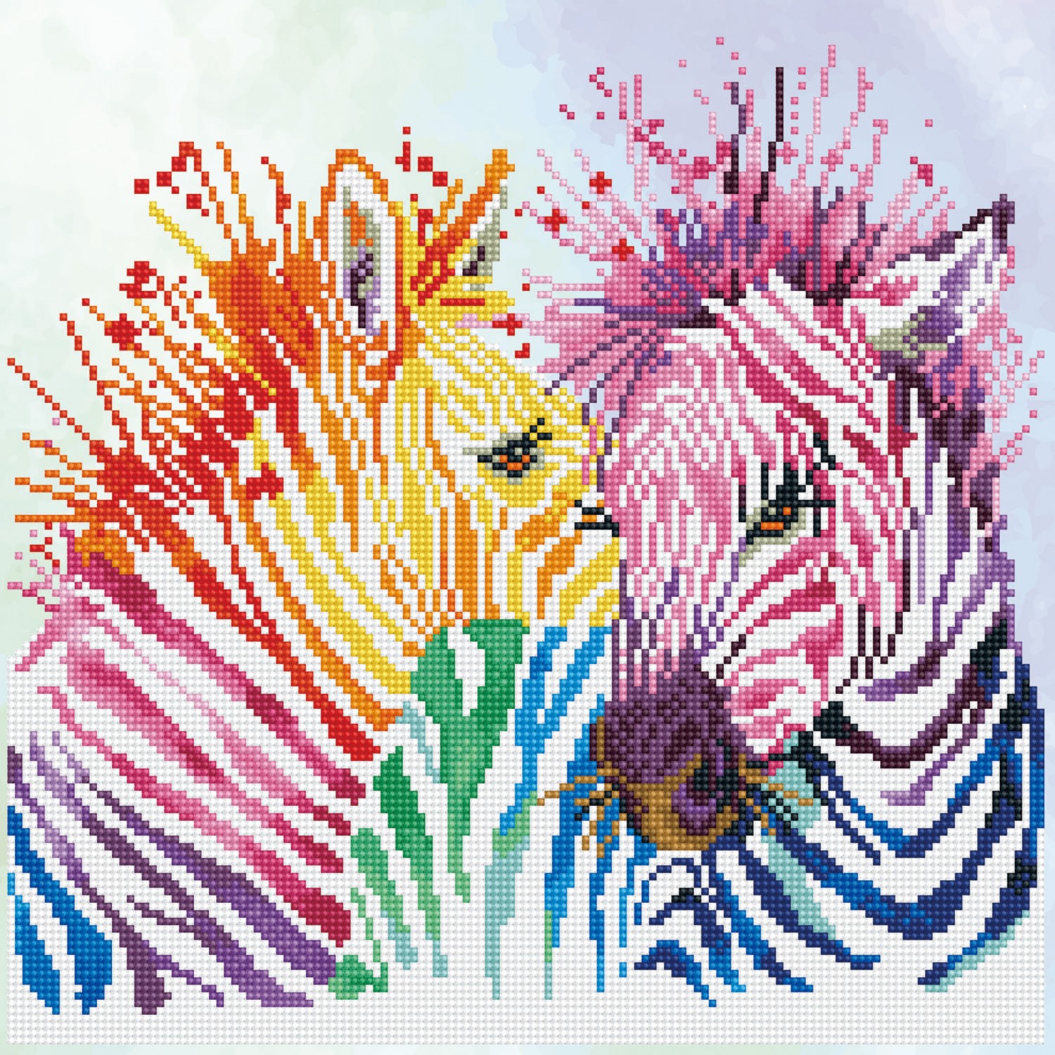DD8.005 - Rainbow Zebras - 40X40