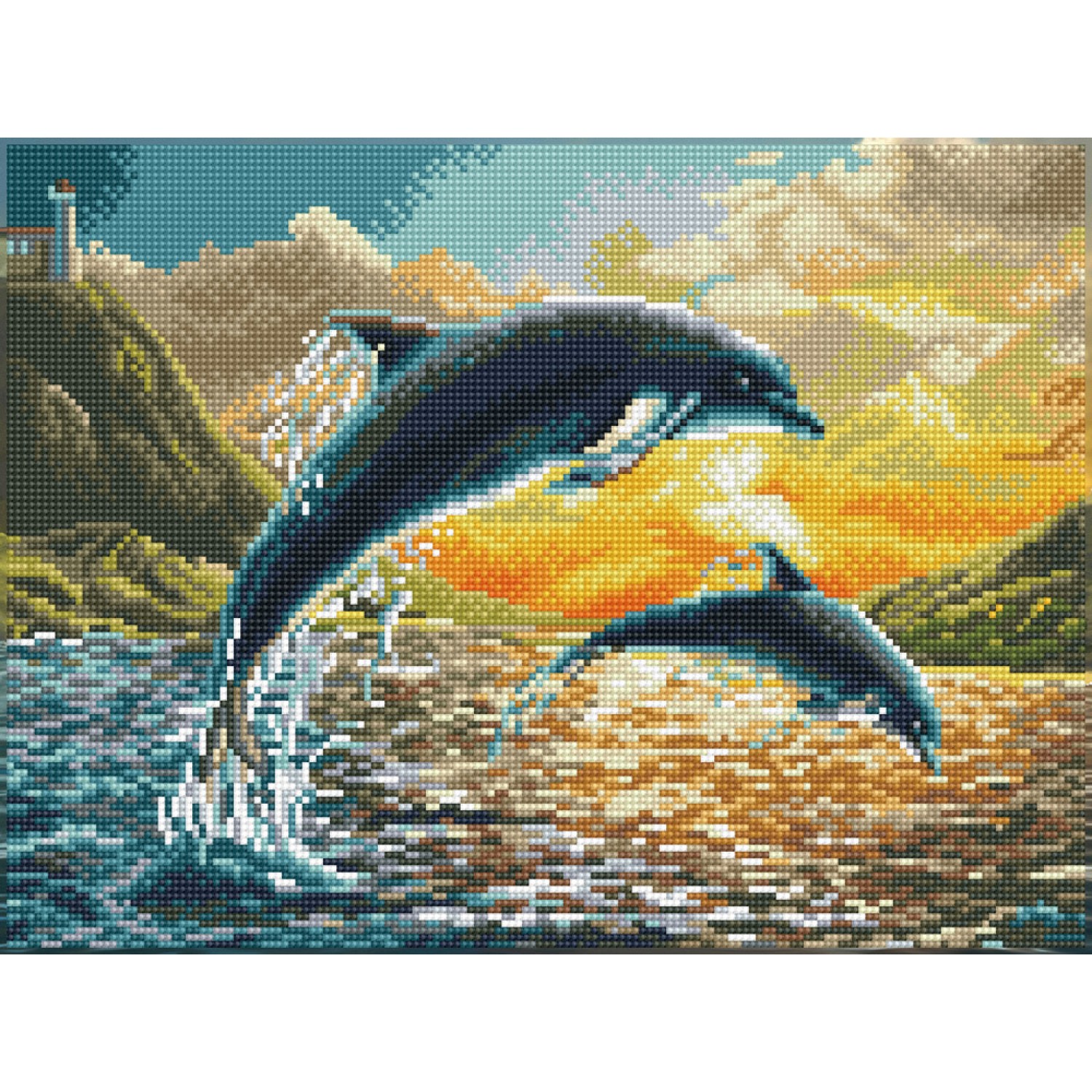 DQ9.012 - Dolphin Sunset - 31.5X42
